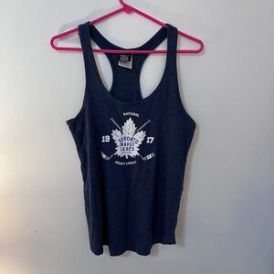 Calhoun Women's Toronto Maple Leafs NHL Racerback Tank Top Medium M Navy Blue